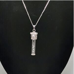 Lion Head with Pillar of Crystals Pendant on SS Chain